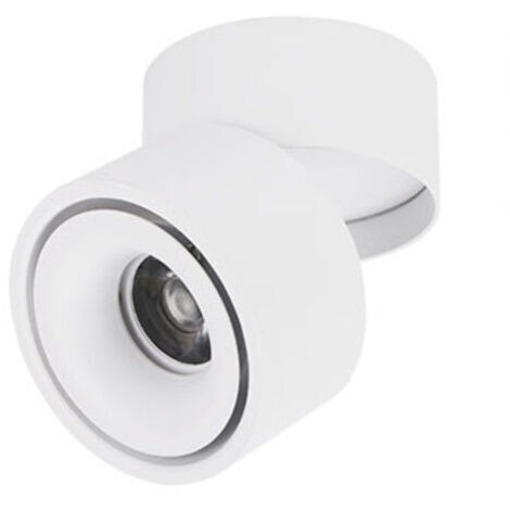 SABIR Spot de plafond LED intérieur réglable à 360 degrés 10 W / éclairage COB à montage en surface / 10 x 10 cm / applique murale en aluminium ou spot noir 6000 K Blanc