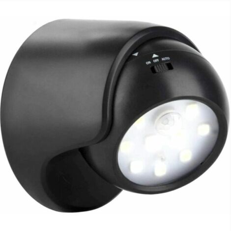 SABIR Spot d'intérieur Spot LED Extérieur, Spot exterieur avec Detecteur de mouvement, Projecteur LED extérieur Sans Fil, 1000 Lumen, Sphère Amovible, Rotation et Inclinaison à 360 degrés, Batterie à 