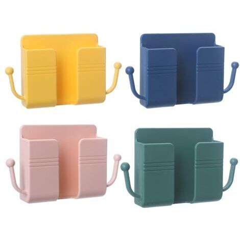 SABIR Support Mural pour Téléphone Portable,4 Pièces Boîte De Rangement Murale pour Climatiseur,Organisateur De Télécommande à Montage Mural pour Mini Boîte De Rangement pour La Famille Et Le Bureau