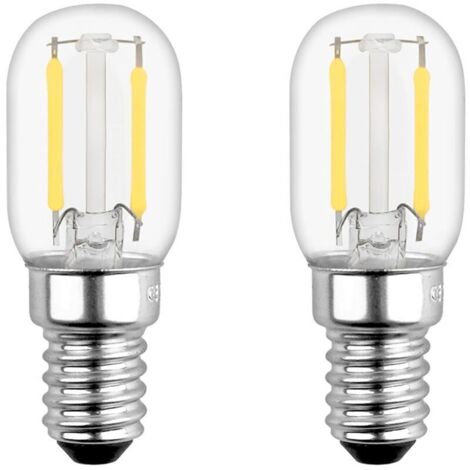 SABIR T22 Ampoule LED,E14 2W Ampoule LEDÉquivalent 15W E14 Incandescent, Blanc Chaud 2700K, Petit LED pour Frigo/Lampe de Sel/Veilleuse Enfants, lot de 2