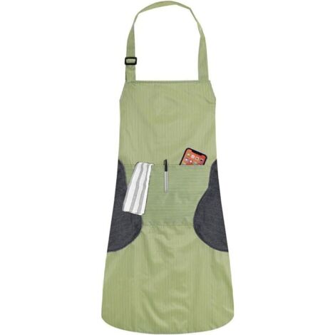 SABIR Tablier de cuisine étanche Tablier professionnel unisexe en PVC pour homme et femme Vert
