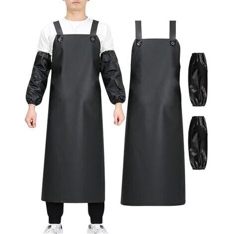SABIR Tablier de cuisine, Tablier imperméable en PVC très résistant - 110x80cm