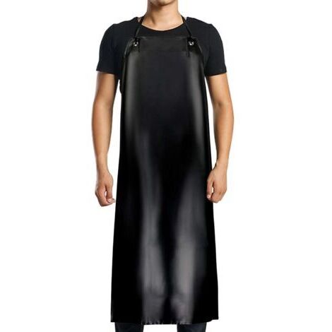 SABIR Tablier imperméable en PVC-120x90cm, noir, pour hommes et femmes, imperméable à l'eau et à l'huile, adapté au nettoyage, aux travaux de laboratoire, à l'abattage, aux soins des chiens