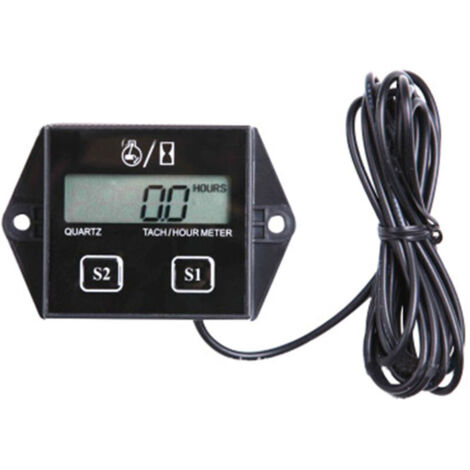 SABIR Tachymètre de compteur horaire numérique, rappel de maintenance, batterie remplaçable, arrêt automatique, utilisation pour tondeuse à gazon ZTR Générateur de tracteur Marine VTT Motoneige et équ