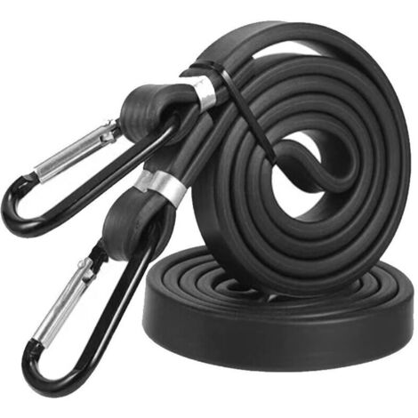 SABIR Tendeurs Elastique avec Mousqueton Crochets, 2pcs 100cm Sangle Elastique pour Vélo, Moto, Valise, Porte-Bagages, Sandow pour Bache Piscine,Extra Résistants