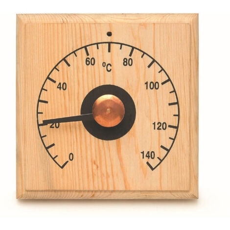 SABIR Thermomètre De Sauna, 0140 ℃ Thermomètre De Salle De Sauna Affichage de la Température du Thermomètre Intérieur En Bois Pour Salle De Sauna Mural
