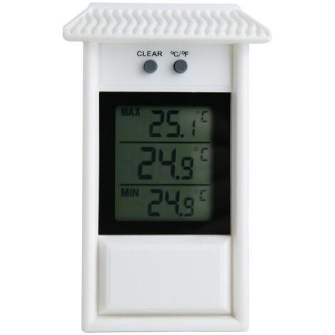 SABIR Thermomètre Électronique Extérieur Thermomètre Extérieur Thermohygromètre Électronique Étanche Réfrigérateur Thermomètre Taille Température Valeur Mémoire Fonction 13.2x8x3 (Cm) Blanc 1pc