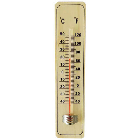 SABIR Thermomètre traditionnel en bois pour mesurer la température ambiante - Peut être utilisé à l'intérieur ou à l'extérieur et est idéal pour la maison, le bureau, le jardin, la serre ou le garage