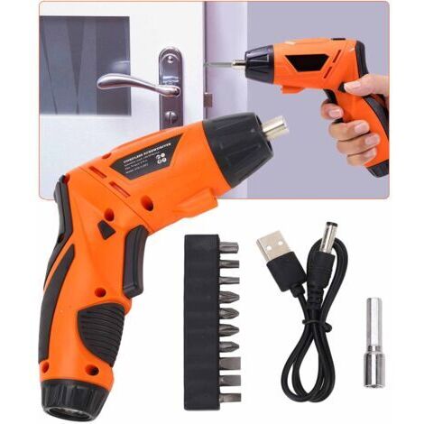 SABIR Tournevis sans fil, jeu de tournevis électriques rechargeables multifonctions pour l'assemblage de meubles Orange