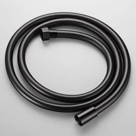 SABIR Tuyau de douche flexible en PVC noir de 1.5m, pour pomme de douche à main de salle de bain,de
