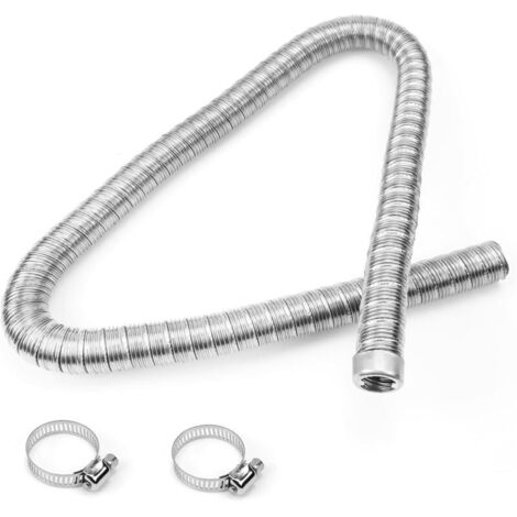 SABIR Tuyau d'Échappement de Chauffage de Stationnement de Voiture 100cm x 24mm Tuyau d'Échappement pour Générateur de Puissance Tuyau d'Échappement pour Chauffage de Stationnement