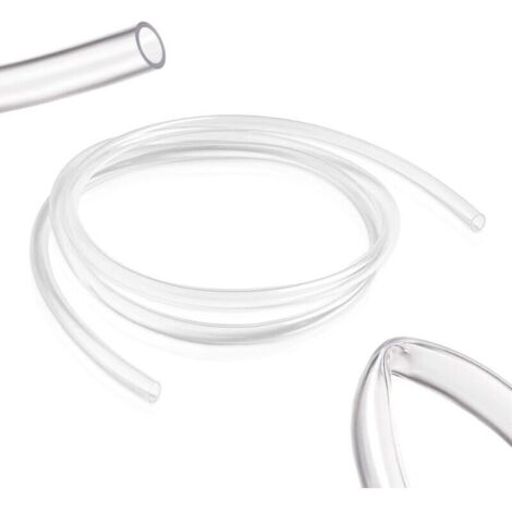 SABIR Tuyau flexible PVC transparent 2m, pour aquarium et transport de liquides et gaz (8mm x 10,5mm)