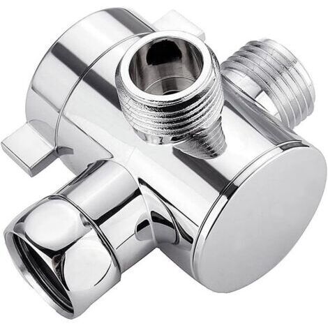 SABIR Vanne de dérivation de douche 3 voies G1/2 pouce, dérivateur d'eau multifonction, adaptateur de douche, accessoires de pommeau de douche, pièces de rechange pour salle de bain.