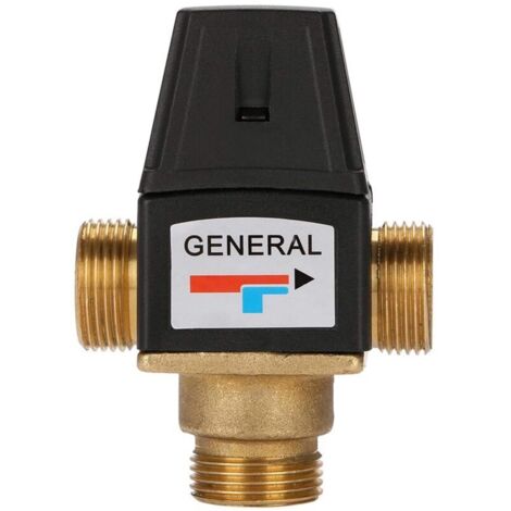 SABIR Vanne Laiton, Economiseurs d'eau, Vanne vanne mitigeur thermostatique, 3 Voies DN20 Filetage Mâle Mitigeur Thermostatique En Laiton Pour Chauffe-Eau Solaire—