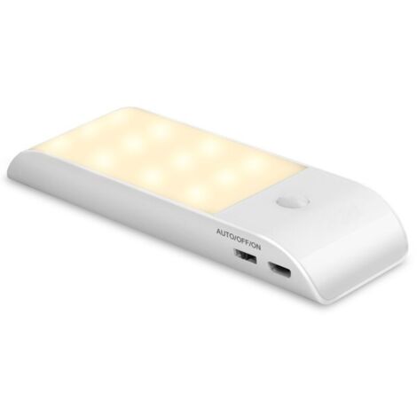 SABIR Veilleuse Led Automatique,Veilleuse Détecteur de Mouvement Rechargeables USB, ON/AUTO/OFF,Lampe de Placard Blanche Naturelle,Aimanté,pour Salon, Chambres, Escaliers, Armoires, Couloir