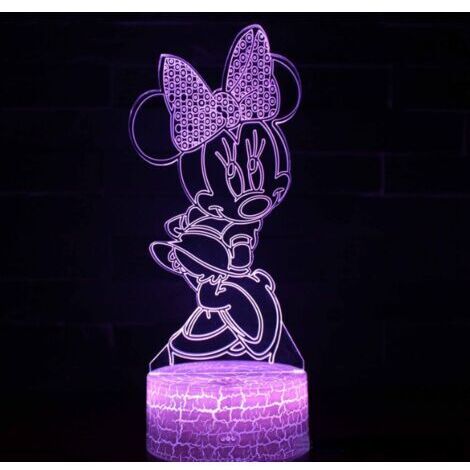 SABIR Veilleuse　Lampe illusion Minnie Mouse 3D LED veilleuse avec contrôle tactile Cadeau de Noël d'anniversaire pour enfants [Classe énergétique A+++]-RAPANDA