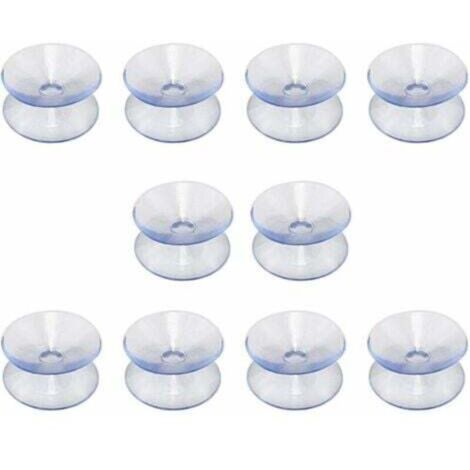 SABIR Ventouses Double Face Compatibles avec Top en Verre 10 Ventouses Sans Crochet pour Miroir en Verre Antidérapant Multifonctionnel Double Face (20mm)