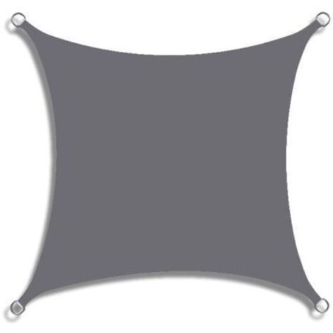 SABIR Voile d'ombrage carrée 2 x 2 m, résistante à l'eau, Bloque 95% des UV,  , pour Jardin, Plage, Patio (Gris)