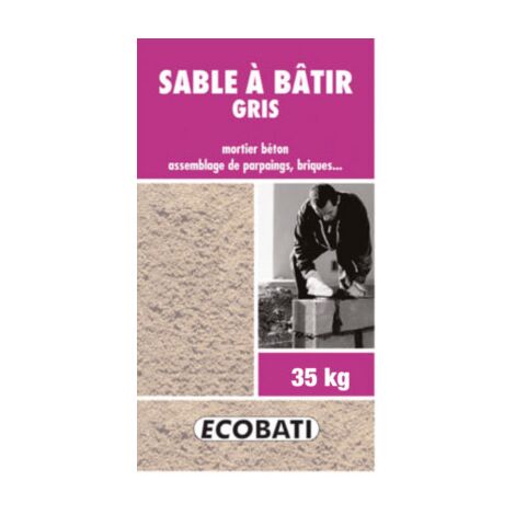 Sable à maçonner 0/5 mm – Sac de 35 kg gris – Adapté aux chantiers difficiles d'accès – Stockage propre et pratique