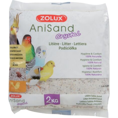 Sable Anisand crystal Litière 2 kg pour oiseaux - zolux