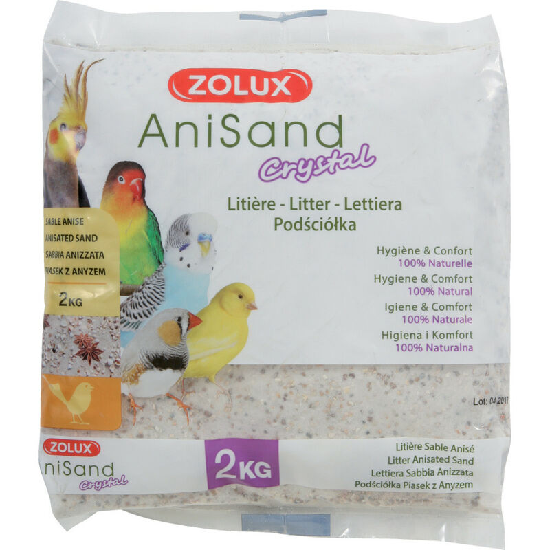 Sable Anisand crystal Litière. 2 kg. pour oiseaux.