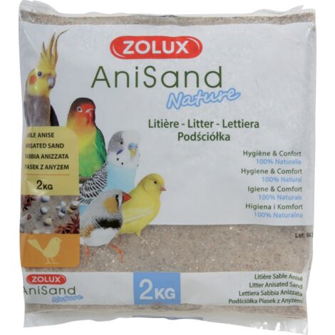 Sable Anisand nature Litière 2 kg pour oiseaux - zolux