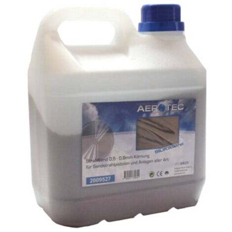 Sable de sablage 1,5 L 2009527 – Granulation 0,5-0,8 mm – Compatible pistolets à jet de sable – Pour nettoyage et déroissage – Aerotec