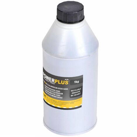 Sable d'oxyde d'aluminium recyclable 1kg – Pour pistolet de sablage – Granulométrie 80-120 grains – Nettoyage métaux et bois – Powerplus