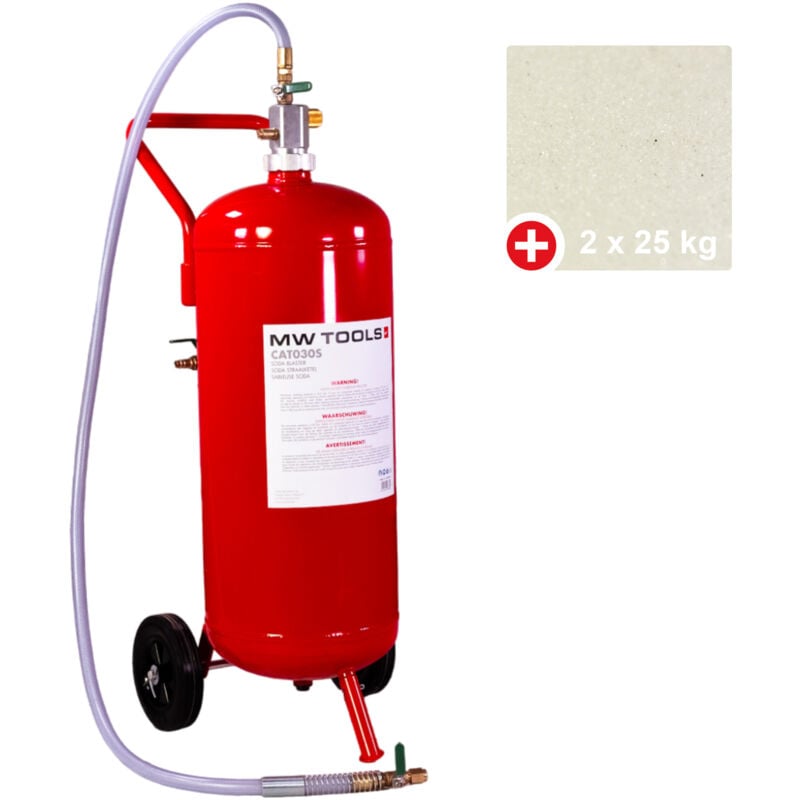 Mw Tools - Sableuse mobile pro 25L bicarbonate de soude et 50kg d'abrasifs CAT030SPACK1