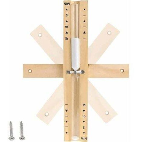 Sablier de Sauna,Sablier Sauna 15 Minutes,Sablier en Bois,Accessoires de Sauna avec 2 Vis,pour Saunas,Vapeur,Douches Sable Blanc