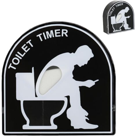 Sablier de toilette 5 minutes, décoration créative, idéal pour le bureau et la salle de bain, cadeau amusant pour homme pour la fête des pères (noir)