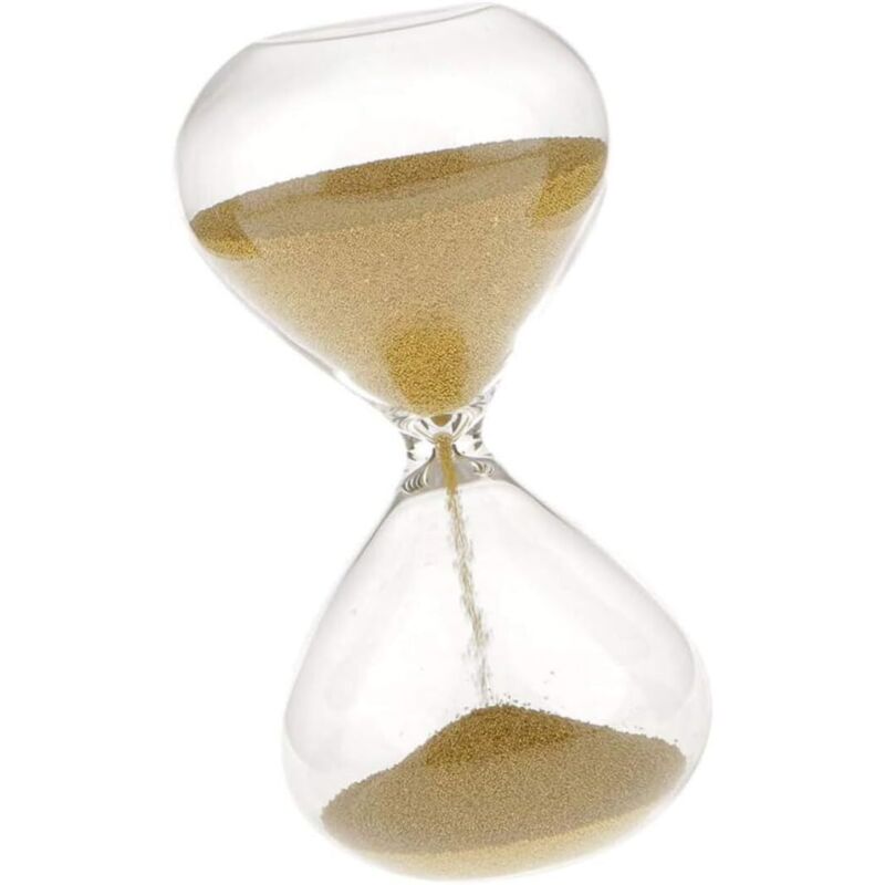 Sablier Doré 3 Minutes en Verre - Minuterie de Bureau à Domicile, Compteur de Temps, Horloge de Sable