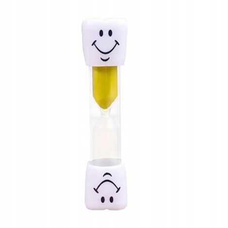 Sablier jaune pour le brossage des dents des enfants, minuteur de 3 minutes