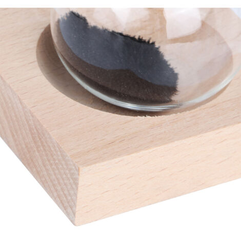 Sablier Magnétique pour Bureau avec Base en Bois et Poudre de Fer Noir