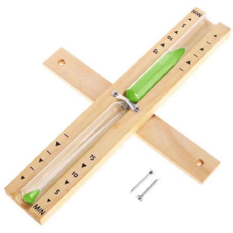 Sablier mural en bois, 15 minutes, sable vert