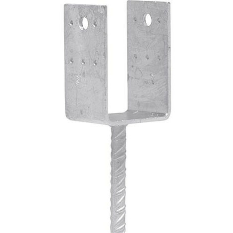 Sabot d'appui D D120 x 90 avec barre a rainure 20 mm galvanise a chaud (tzn)