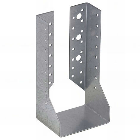 Fixtout – Sabot de charpente galvanisé à ailes intérieures – Largeur 100 mm – Hauteur 202 mm – Épaisseur 2 mm – Pour solivage bois