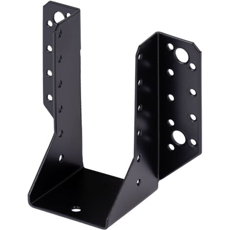 Sabot de poutre type A plastifié noir 64 x 128 mm – Acier galvanisé avec revêtement noir – Marque Alberts