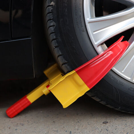 Sabot de voiture – 480 x 245 x 73 mm – avec 2 clés – en Acier inoxydable – Bloque roue Antivol Automobile pour Remorque Caravane – dispositif Antidémarrage Collier de serrage
