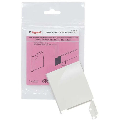 Sabot droit pour plinthe Céliane déco LEGRAND 098343 82 x 12,5 blanc