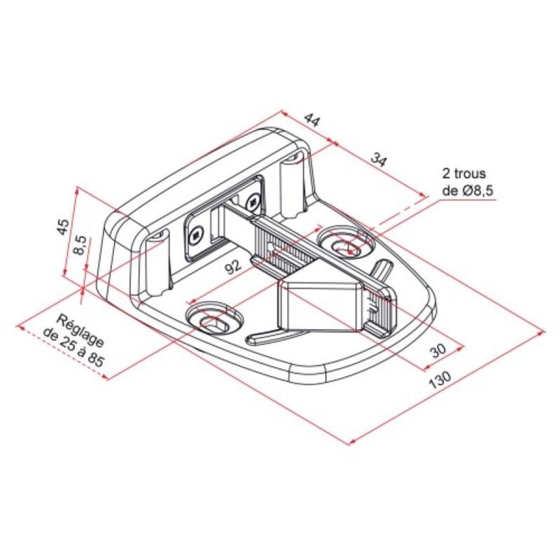 Tirard - Sabot large aluminium automatique livré avec 2 cales noir ral 9005