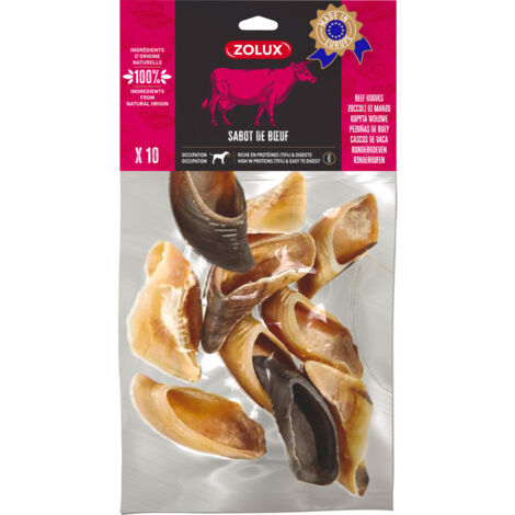 Sabots de boeuf 10 pièces friandise pour chien - zolux
