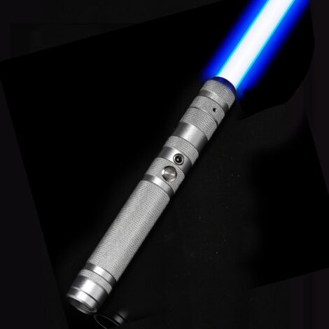 Sabre laser électronique rechargeable pour adultes et enfants, avec 7 couleurs RGB, effets sonores et lumineux, idéal pour Halloween et le cosplay (argenté).