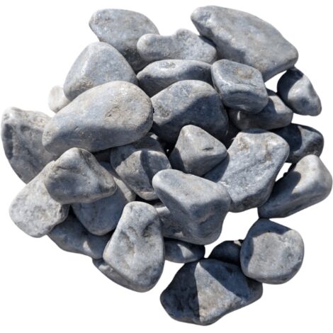 King Matériaux – Galet décoratif gris 40/60 – Sac de 20 kg – Pierre naturelle pour allées et bordures – Couleur gris-bleu élégante