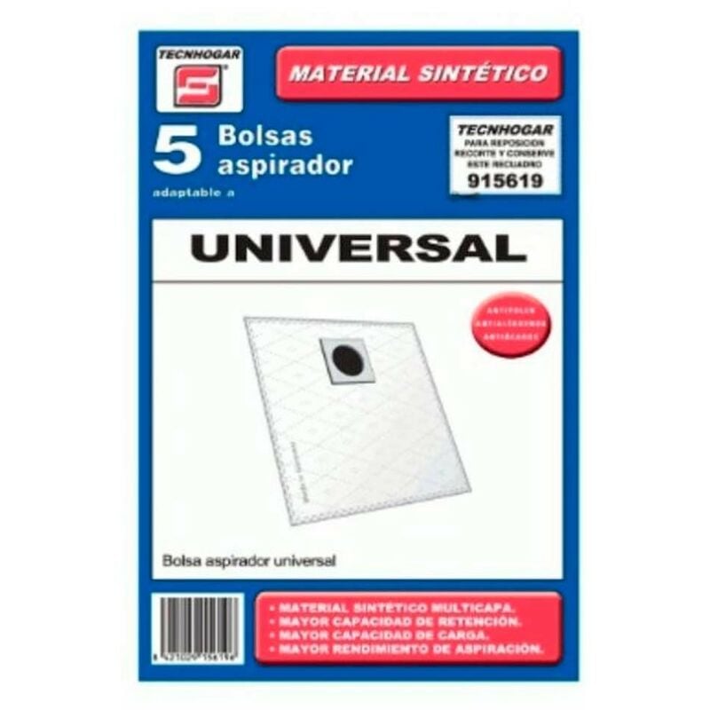 Sac 5 Sacs Synthétiques Aspirateur Ufesa Universelle 5 Unités 915619
