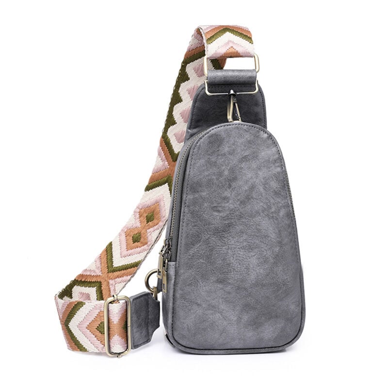 Sac à bandoulière élégant en cuir synthétique pour femme avec ceinture