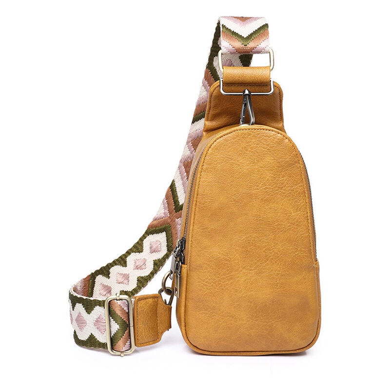 Sac à bandoulière élégant en cuir synthétique pour femme avec ceinture