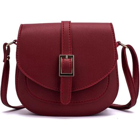 Sac à bandoulière en cuir PU imperméable pour femme (rouge)