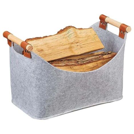 Sac à Bois De Chauffage En Feutre,Sac à Bois De Chauffage Pour Cheminée,Panier à Bois De Chauffage Pliable Avec Poignées Renforcées,Sac Polyvalent,Sac Fourre-tout En Toile Pour Bois De Chauffa