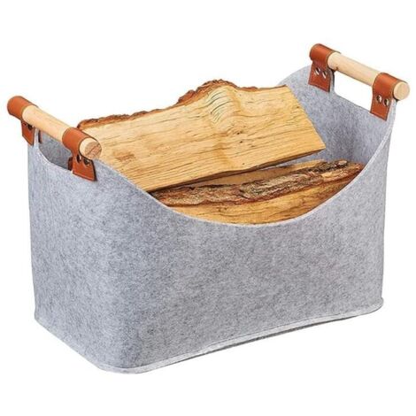 Sac à Bois De Chauffage En Feutre,Sac à Bois De Chauffage Pour Cheminée,Panier à Bois De Chauffage Pliable Avec Poignées Renforcées,Sac Polyvalent,Sac Fourre-tout En Toile Pour Bois De Chauffa(45x40x3